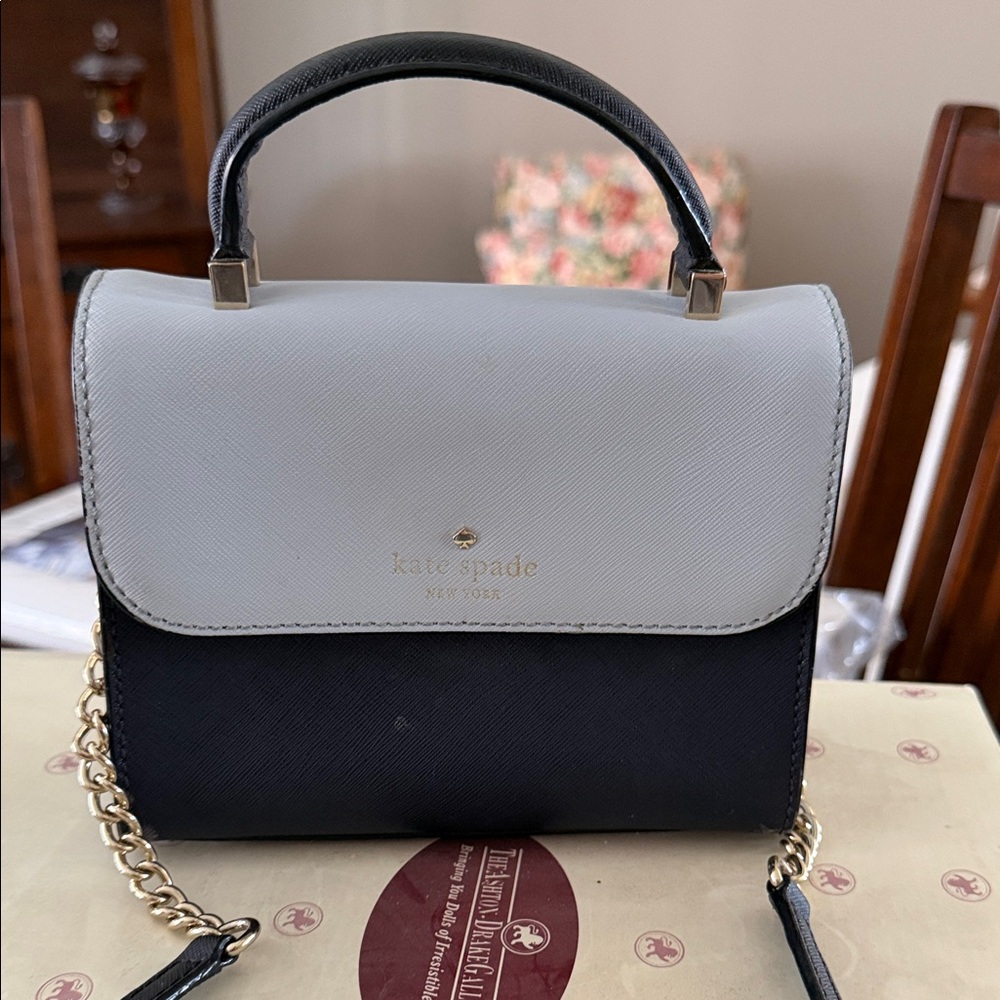 kate spade Two-Tone Top Handle Satchel in White and Black